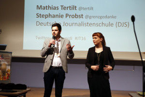 Mathias Tertilt und Stephanie Probst von der Deutschen Journalistenschule (DJS) Foto. Jan-Timo Schaube 