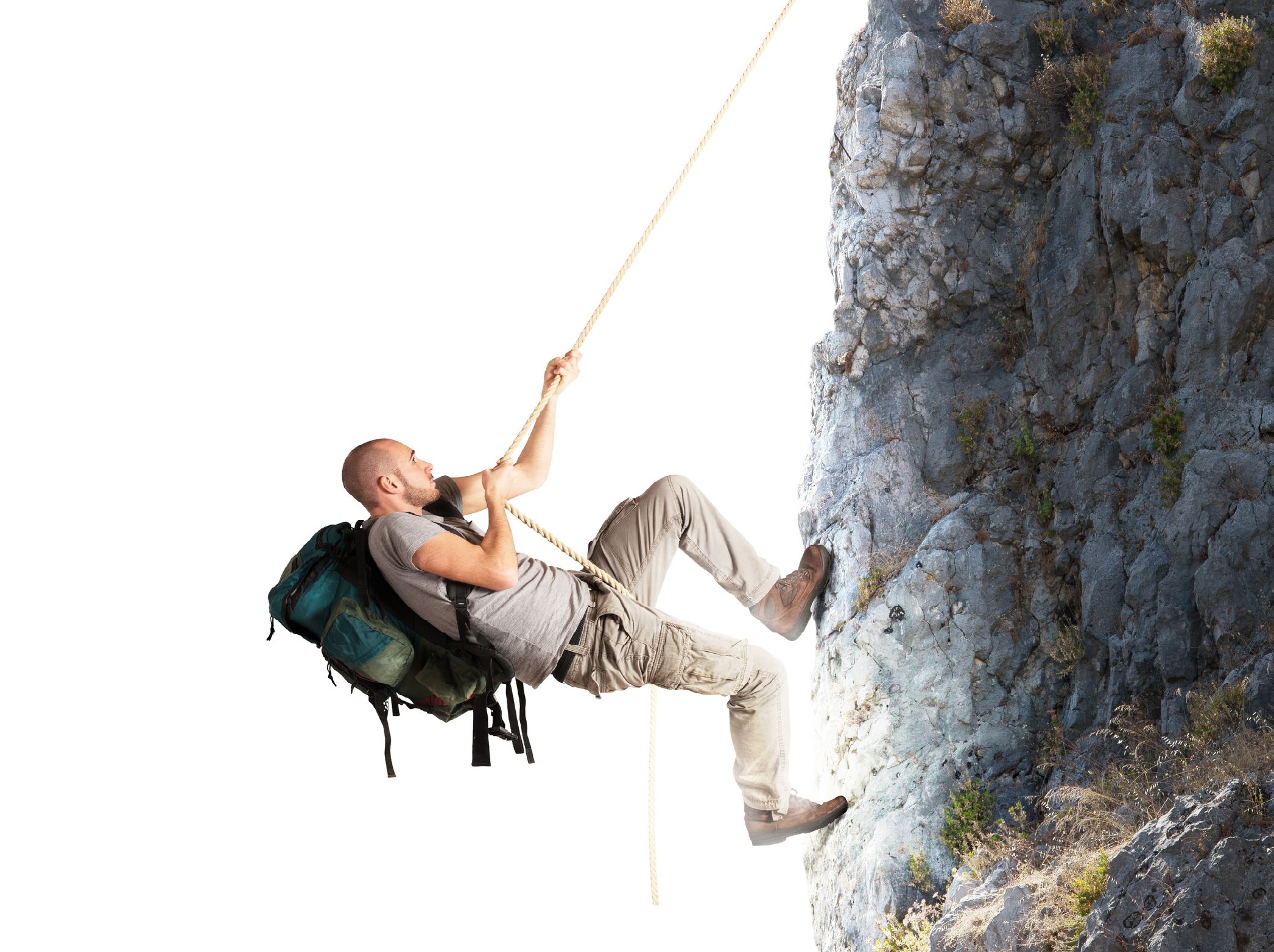 Человек лезет по канату. Человек взбирается на гору. К чему снятся горы. К чему снится карабкаться вверх. Канат для лазания.